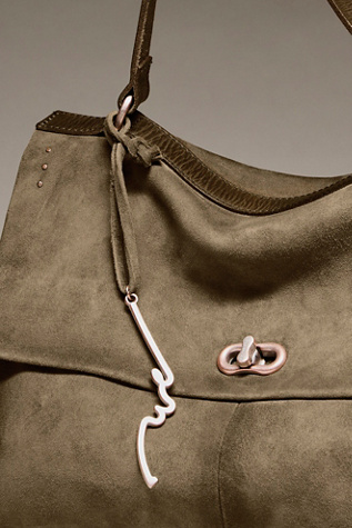 Женская сумка We The Free Baby Parker Suede Tote, цвет: Оливковый — фото 3