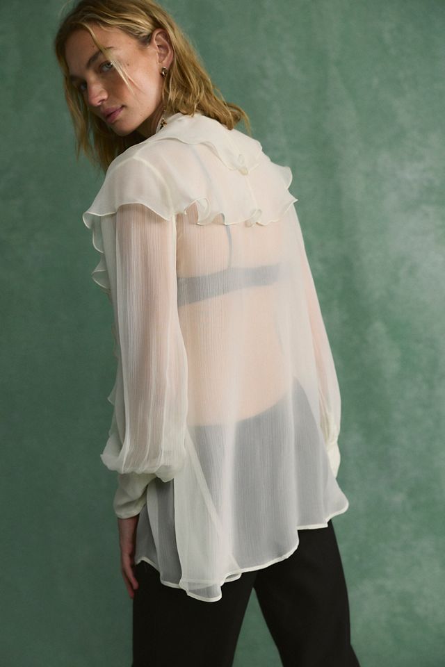Nigel Preston Chiffon Ruffle Tunic #1