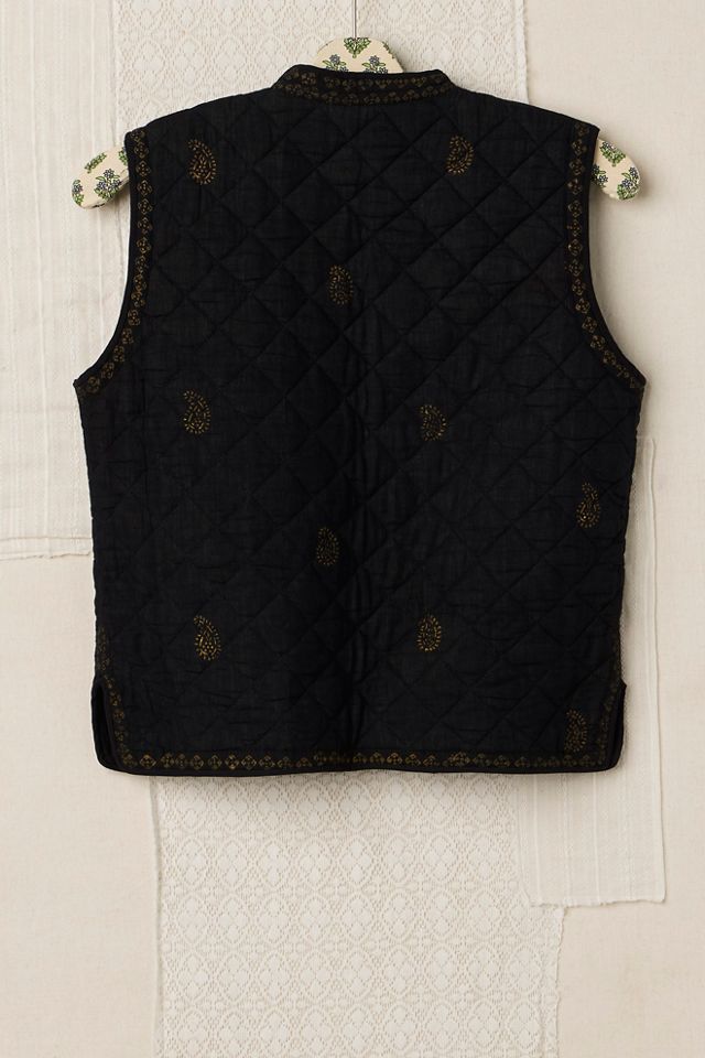 FP MART: Gilet matelassé vintage avec boutons en bois #1