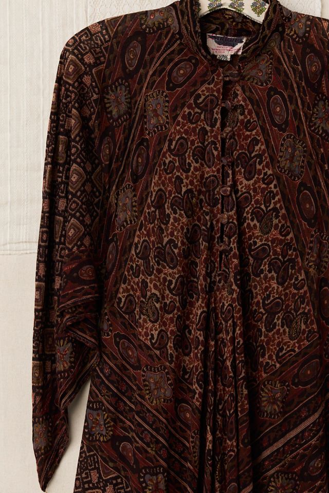 FP MART: Robe Midi à Manches Volantées Imprimé Batik Vintage #2