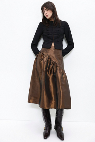 Женская юбка Lisa Says Gah! Maeve Taffeta Midi, цвет: Шоколадный