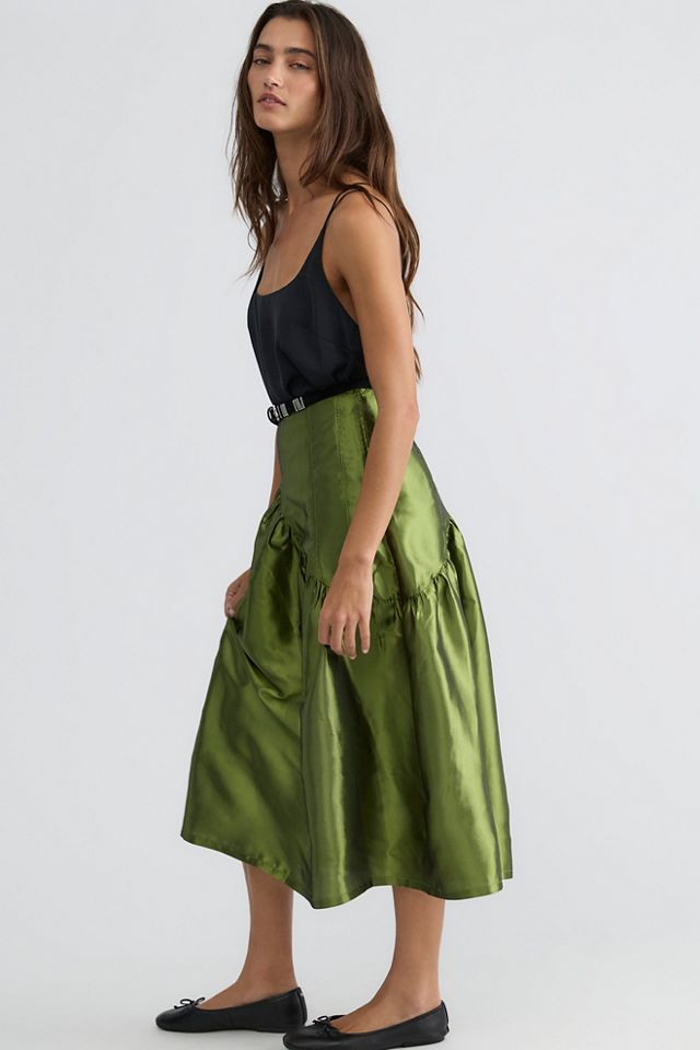 Lisa Says Gah! Maeve Taffeta Midi Skirt #1