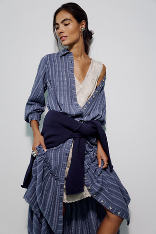Robe-chemise longue à col Chasing Dawn