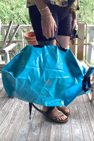 Vintage 1990s Bright Blue Aqua Quest Backpack Tote Selected by Cherry
