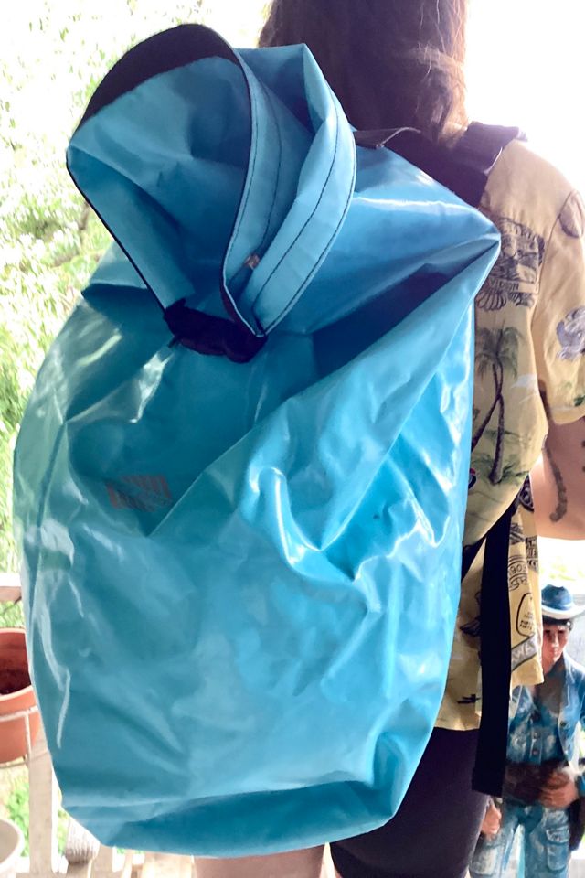 Vintage 1990s Bright Blue Aqua Quest Backpack Tote Selected by Cherry #1