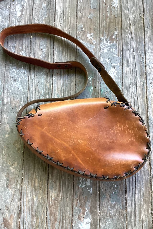 Vintage 1960s Hand Stitched Biomorphic Leather Bag Selected by Cherry #1