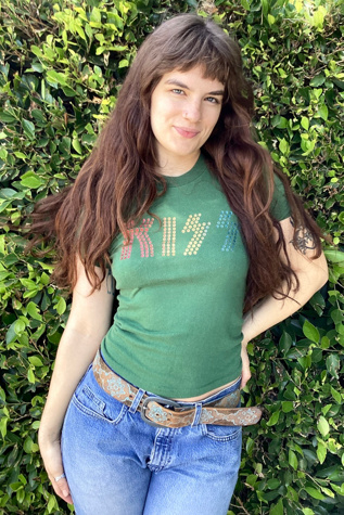 Vintage 1970s Green KISS Tee Selected by Cherry