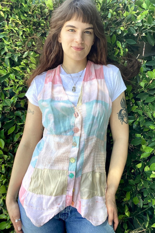 Vintage 1990s Pastel Boho Vest Selected by Cherry