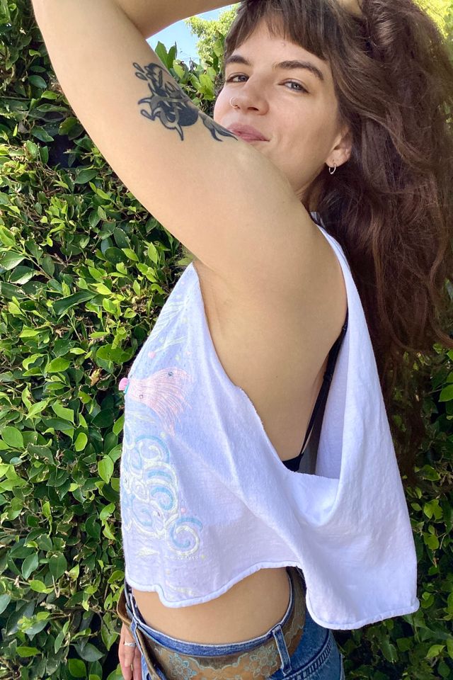 Vintage 1980s Magical Flocked and Glittery Unicorn Custom Tank Selected by Cherry #1