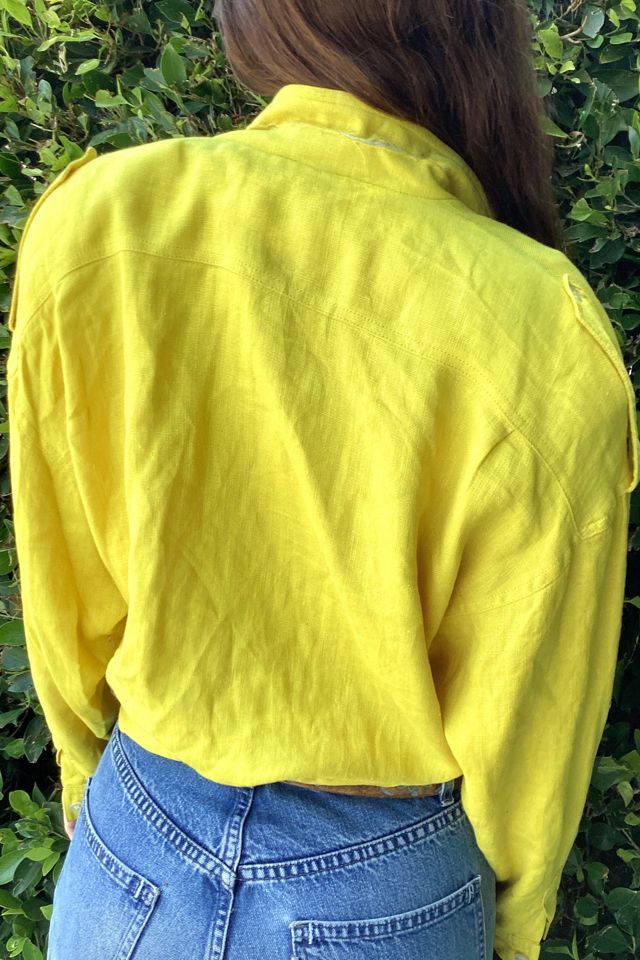 Vintage 1980s Yellow Linen Jacket Selected by Cherry #1