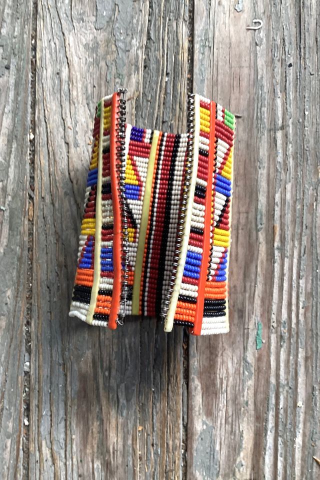 Vintage 1970s Extra Wide Beaded Southwestern Cuff Selected by Cherry #1