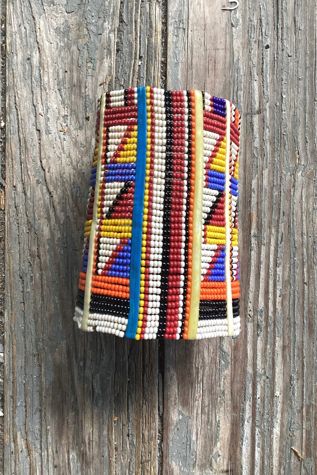 Vintage 1970s Extra Wide Beaded Southwestern Cuff Selected by Cherry