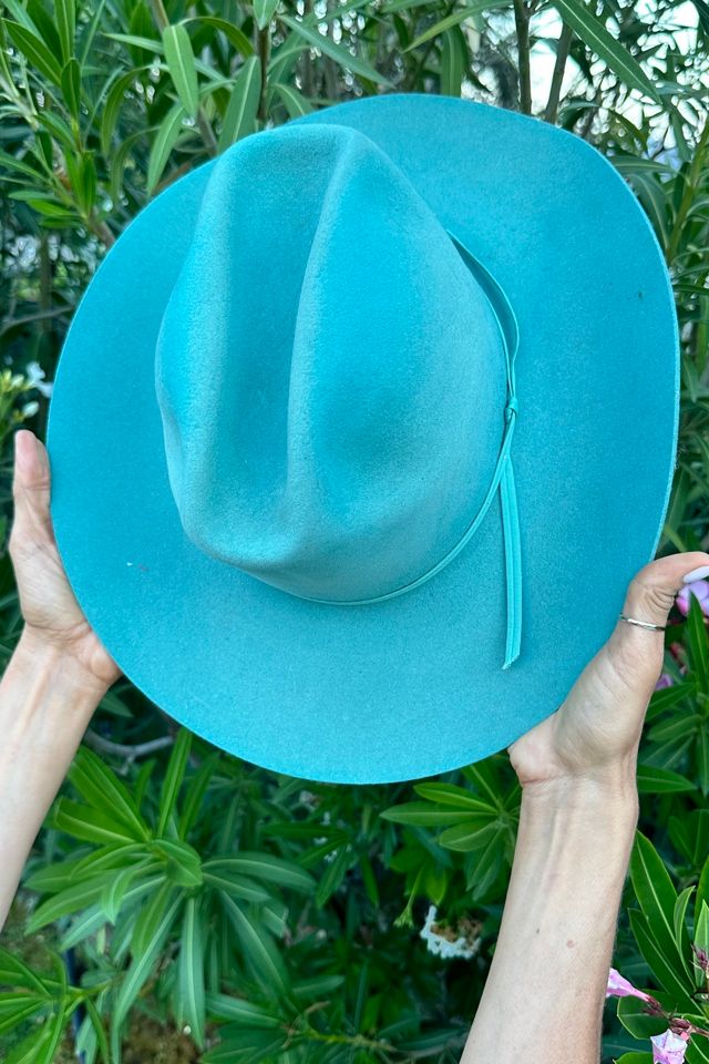 Vintage Aqua Felt Western Cowboy Hat Selected by Picky Jane #3