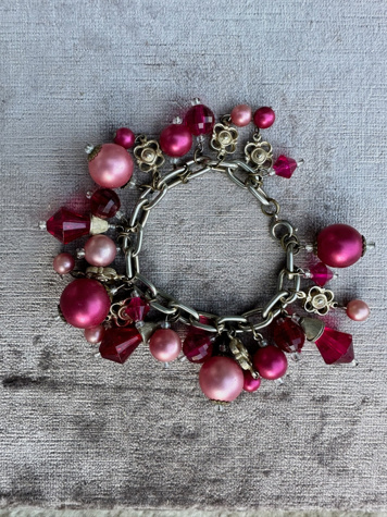 Pink Novelty Charm Dangle Bracelet Selected by Picky Jane