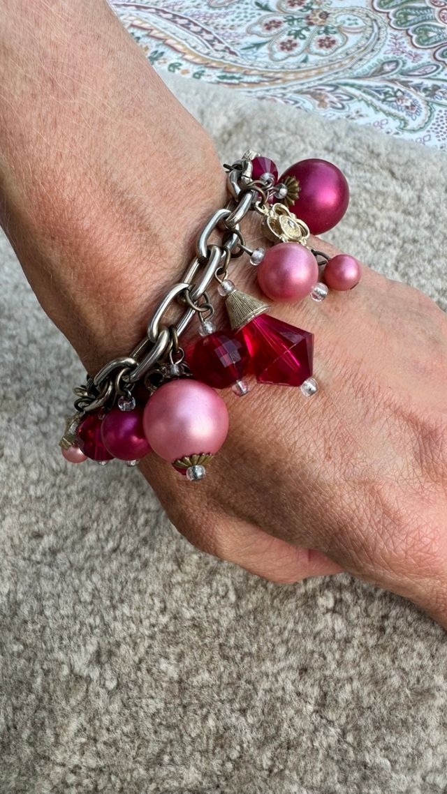 Pink Novelty Charm Dangle Bracelet Selected by Picky Jane #1