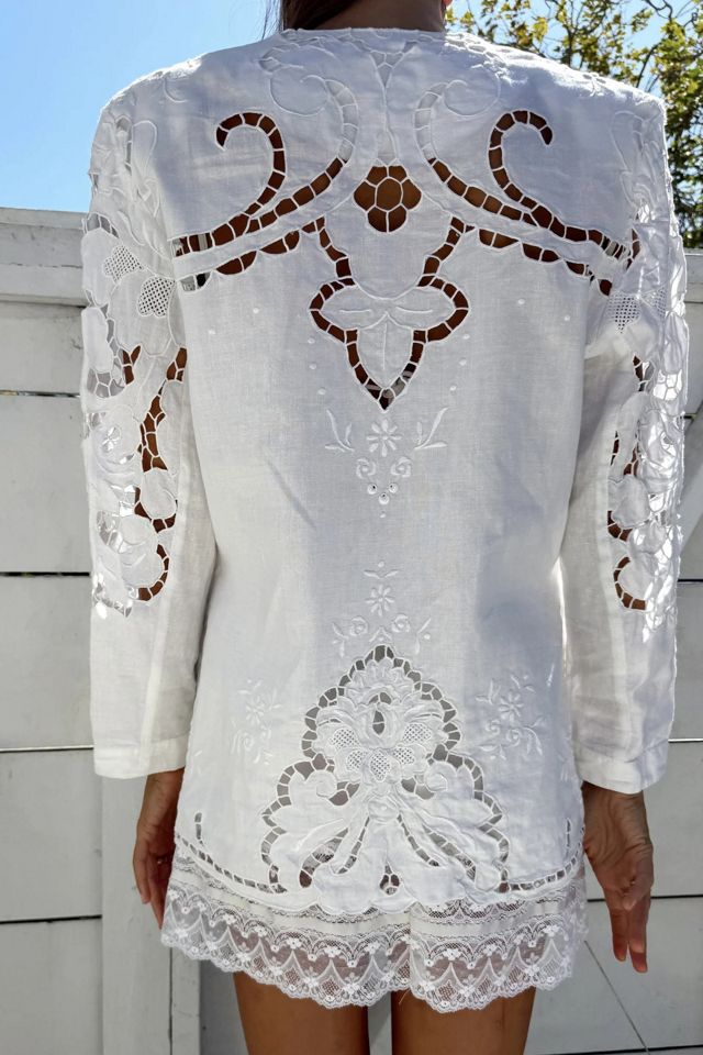 90s Cotton Cutwork Blazer Selected by Madly Vintage #2