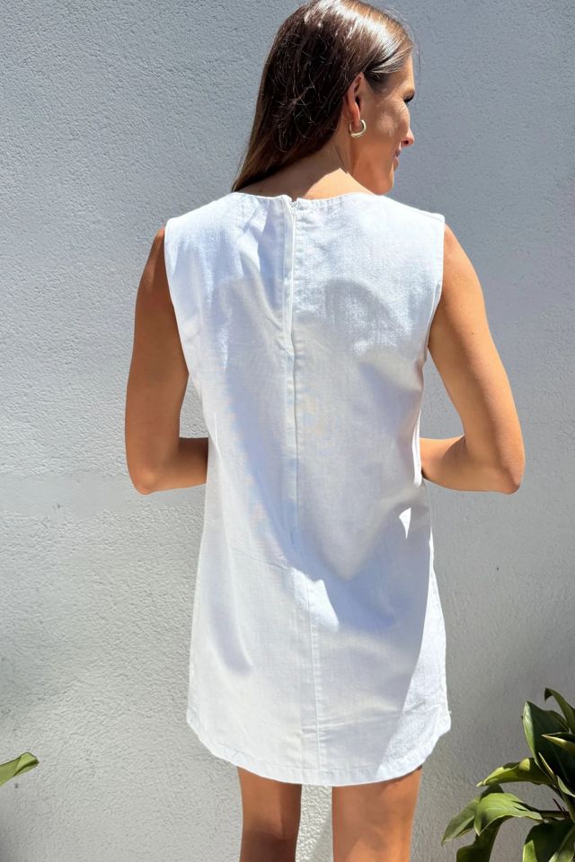 1960s White Flower Mini Dress Selected by Madly Vintage #2