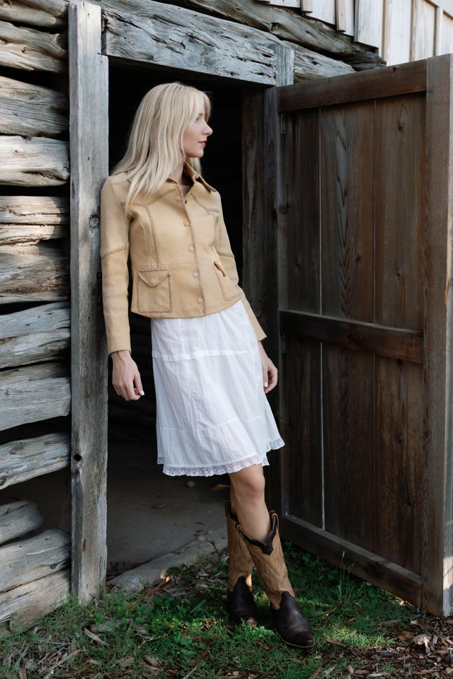 Vintage Braided Leather Tan Western Jacket by Lauren Owen of Texas #3