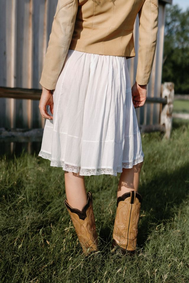 Victorian White Cotton Midi Skirt by Lauren Owen of Texas #2
