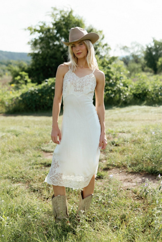 1930s Lace-Trimmed Bias-Cut Slip Dress by Lauren Owen of Texas