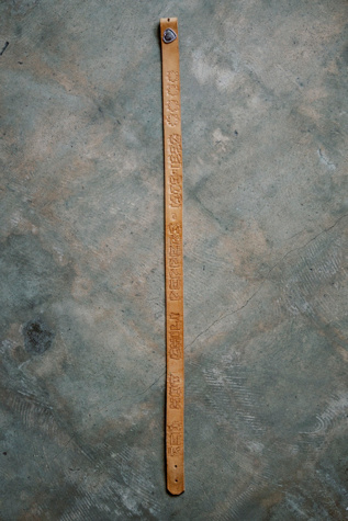 1990s Red Hot Chili Peppers Hand-Stamped Leather Belt by Lauren Owen of Texas