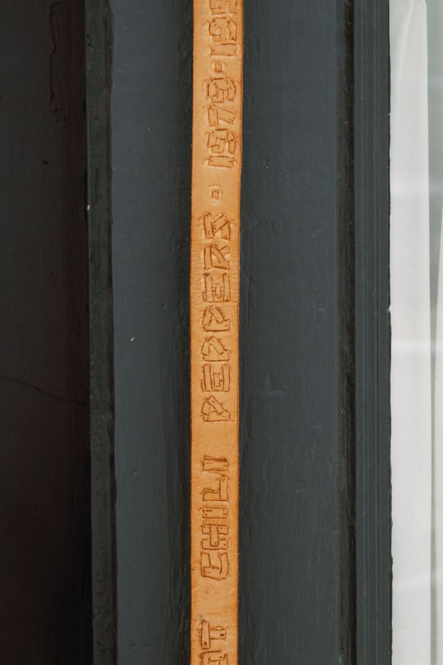 1990s Red Hot Chili Peppers Hand-Stamped Leather Belt by Lauren Owen of Texas #1