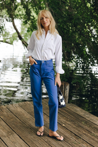 1980s Royal Blue Cowboy Cut Jeans by Lauren Owen of Texas