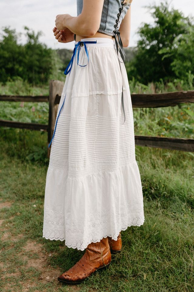 Victorian Eyelet Cotton Maxi Skirt by Lauren Owen of Texas #1
