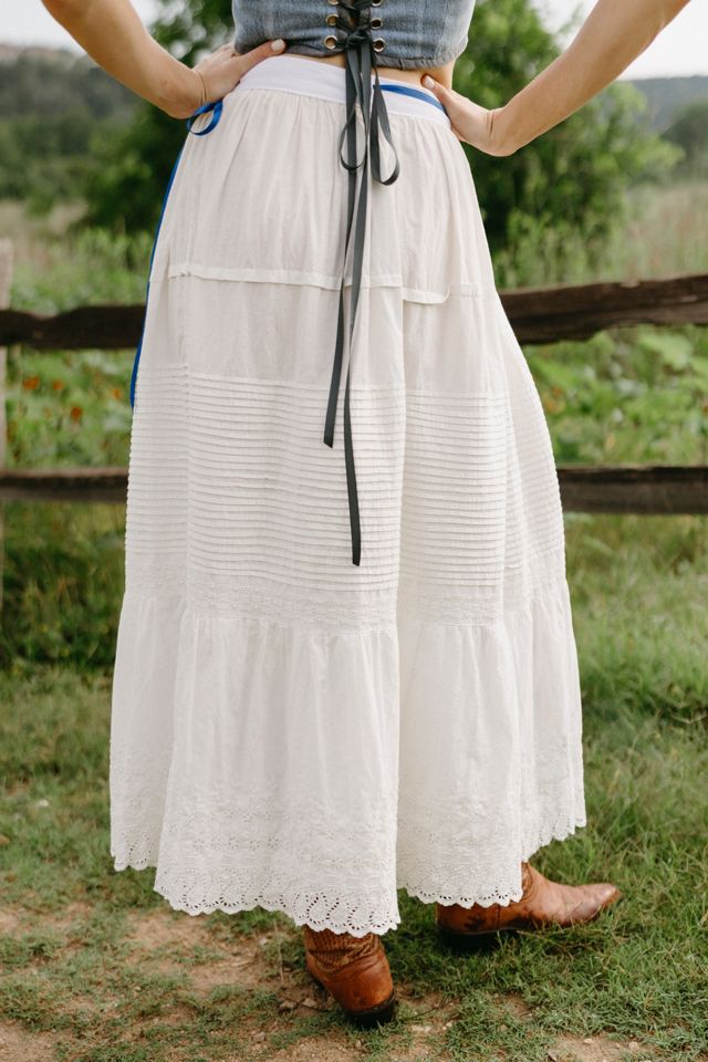 Victorian Eyelet Cotton Maxi Skirt by Lauren Owen of Texas #2