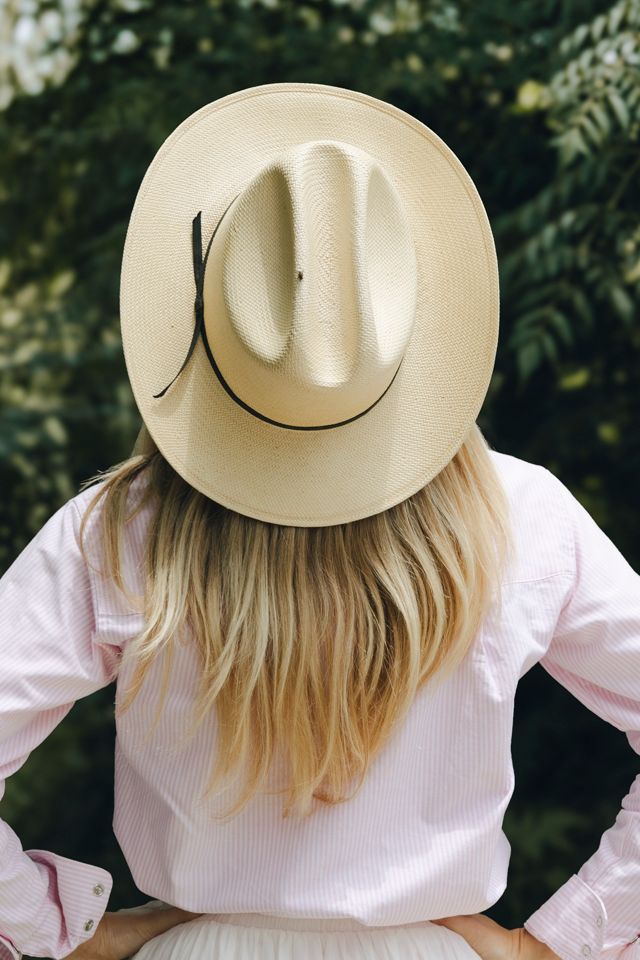Vintage Catalena Long Oval Straw Cowboy Hat by Lauren Owen of Texas #1