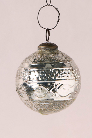 Etched Glass Bauble Ornament