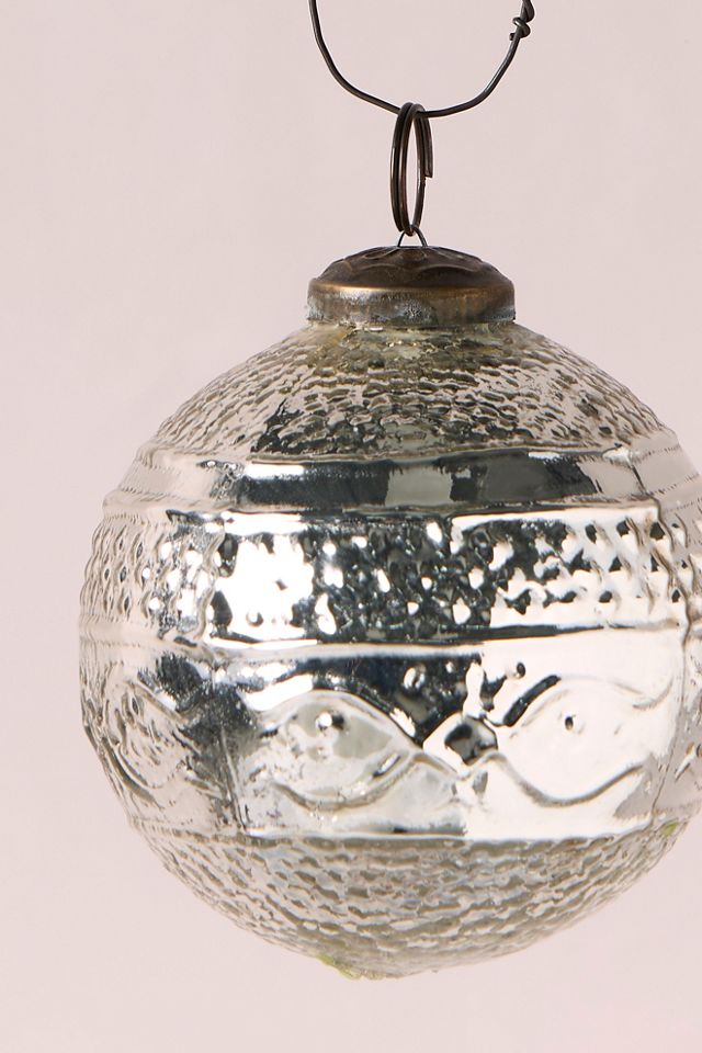 Etched Glass Bauble Ornament #1