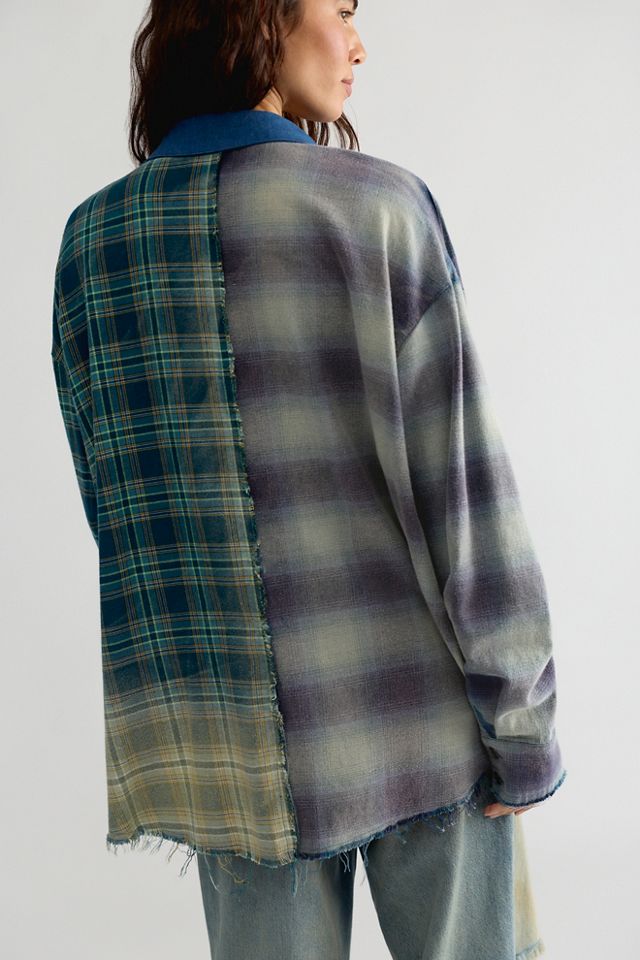 The Tales Half N’ Half Flannel Button Down Top #1