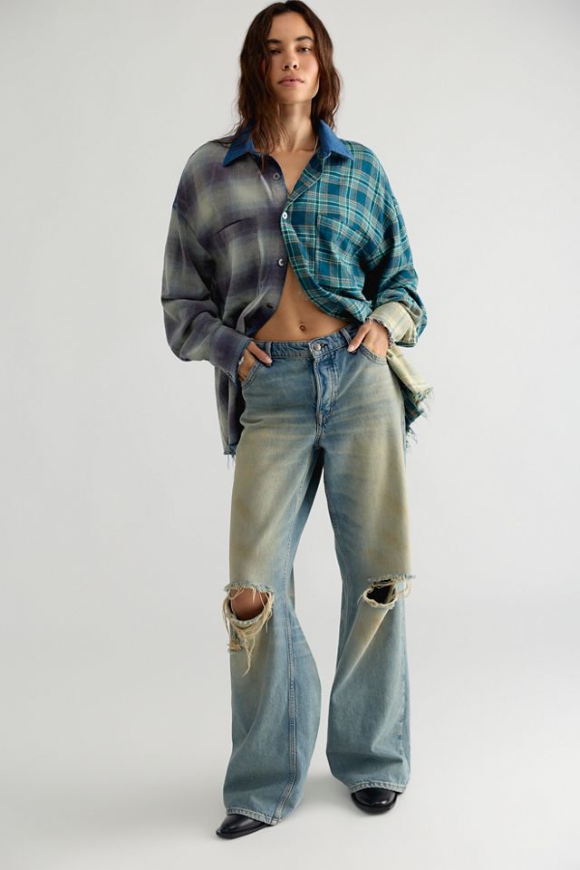 The Tales Half N’ Half Flannel Button Down Top #3