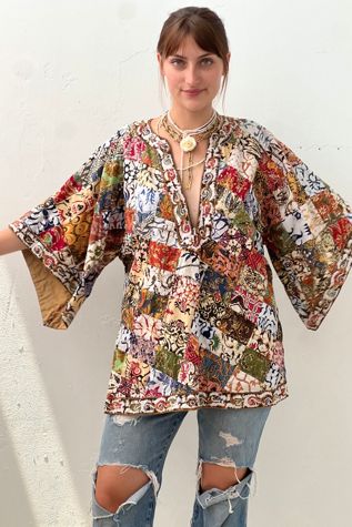 Vintage Batiq Patchwork Tunic Top Selected by Anna Corinna