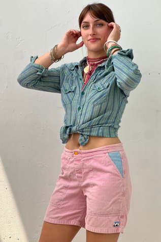 Vintage Gauzey Stripe Button Down Top Selected by Anna Corinna