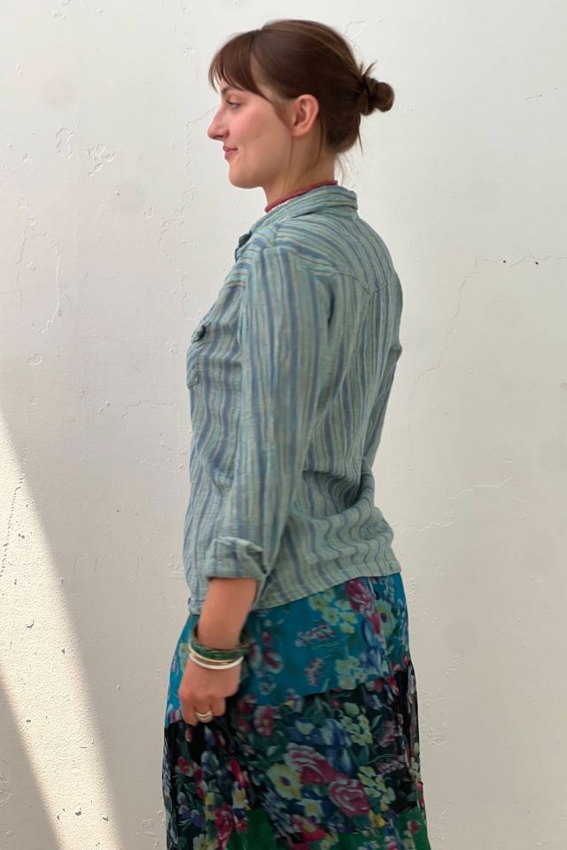 Vintage Gauzey Stripe Button Down Top Selected by Anna Corinna #1