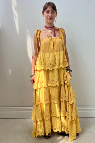 Vintage Sunny Tiered Eyelet Maxi Dress Selected by Anna Corinna