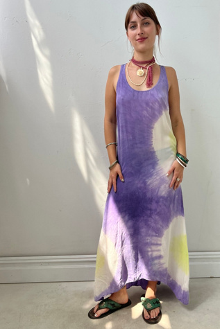 Vintage Silky Maxi Dyed Dress Selected by Anna Corinna