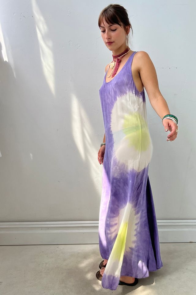 Vintage Silky Maxi Dyed Dress Selected by Anna Corinna #2