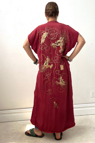 Vintage Golden Dragon Deconstructed Kimono Selected by Anna Corinna