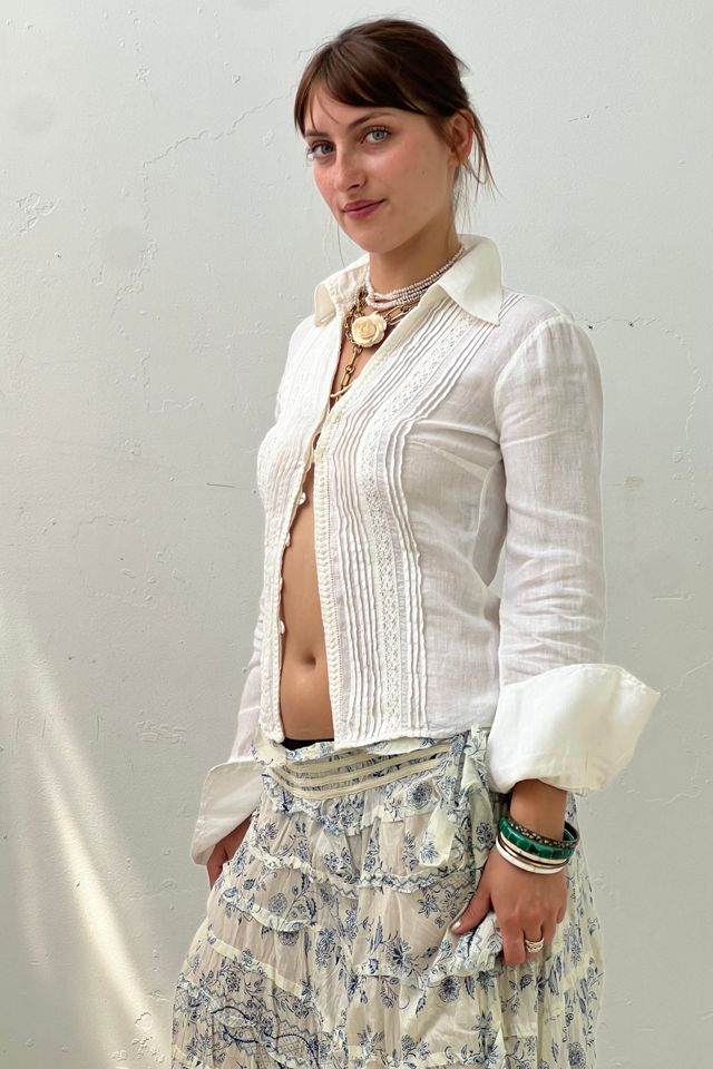 Vintage Linen Pintuck Top Selected by Anna Corinna #1