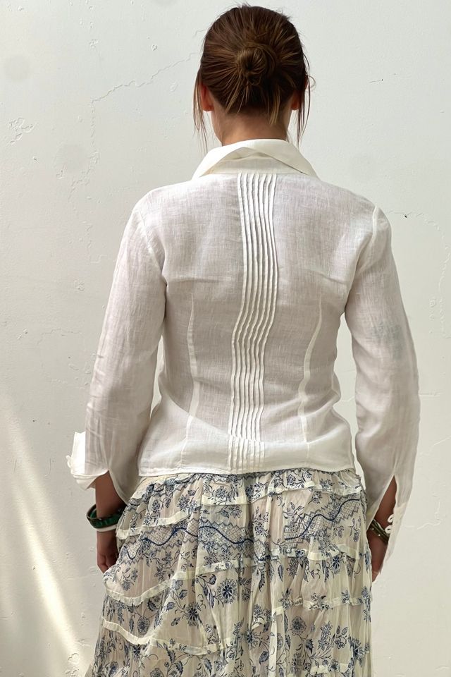 Vintage Linen Pintuck Top Selected by Anna Corinna #2