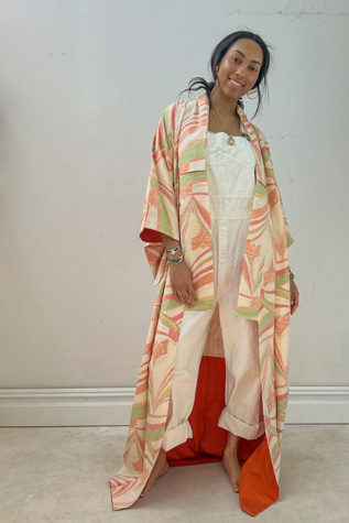 Vintage Sunny Ikat Silk Kimono Selected by Anna Corinna