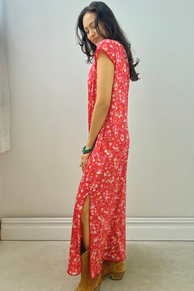 Vintage Printed Silky Maxi Dress Selected by Anna Corinna #1