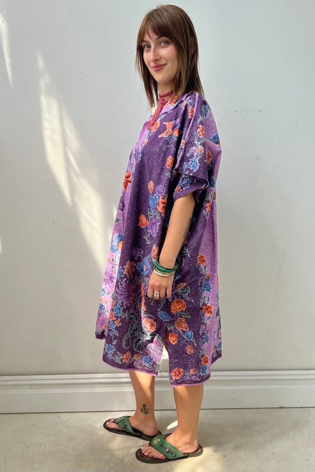 Anna Corinna Reworked Vintage Plum Batiq Smock Dress #2