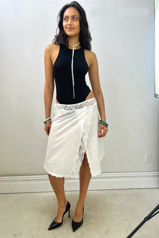 Vintage Christian Dior Cotton Slip Skirt Selected by Anna Corinna
