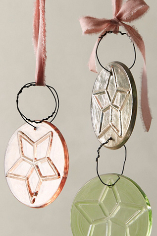 Etched Disc Glass Ornament