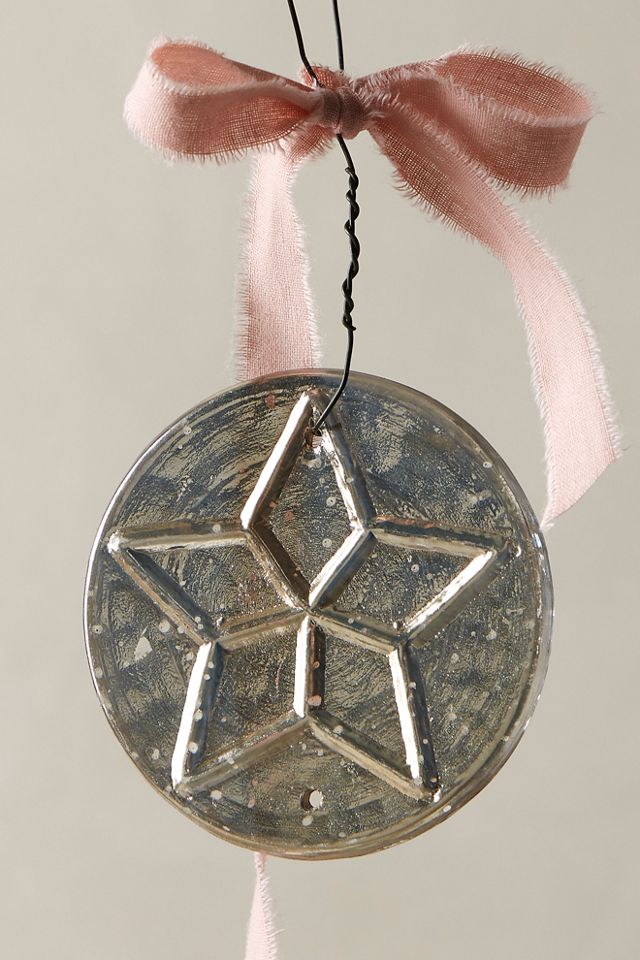 Etched Disc Glass Ornament #1
