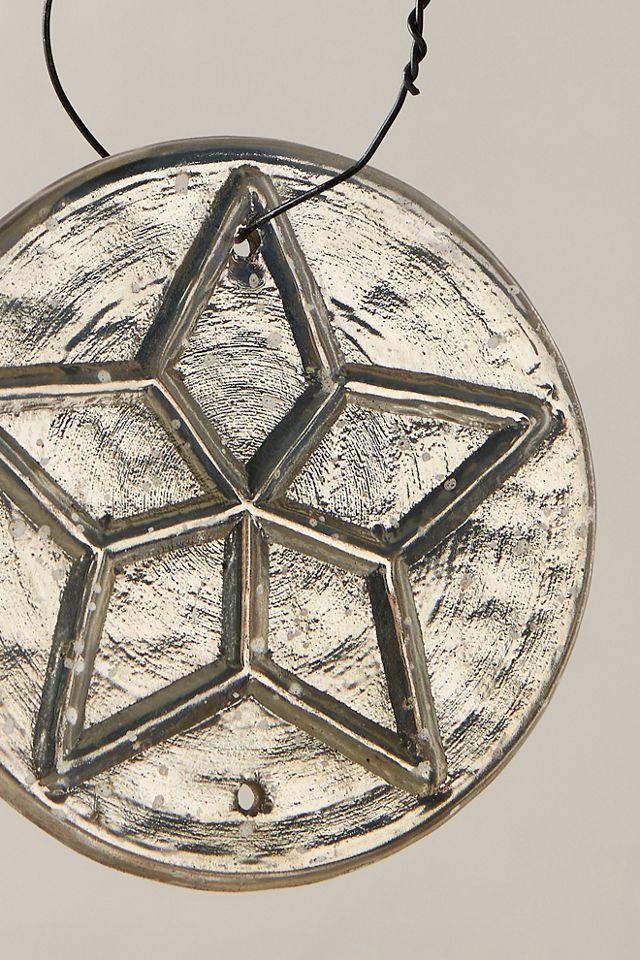Etched Disc Glass Ornament #2